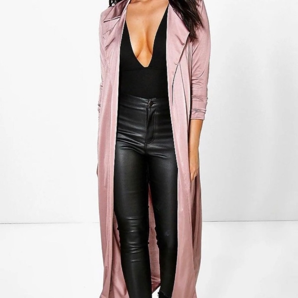 Boohoo Pink Trench Coat